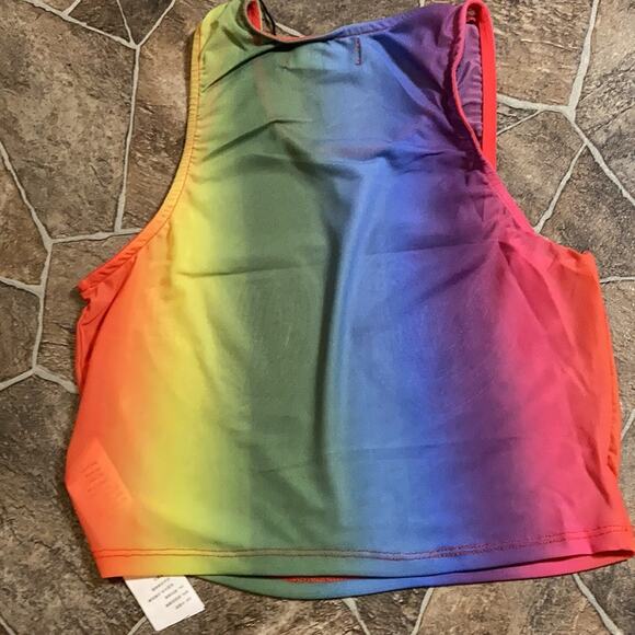 NWT Iron Fist Somewhere Rainbow Crop Tank - Picture 8 of 9